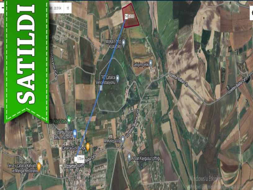 Çatalca İzzettinde Satılık Arsa , 350 M2 Çaplı Yolu  Var Muvafakatnameli