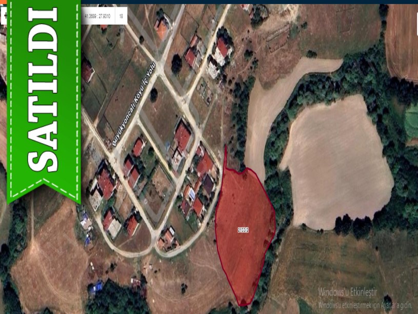 Tekirdağ Saray Büyükyoncalıda Satılık Arsa ,  1000 m2 Mahalleye Bitişik Yolu Var