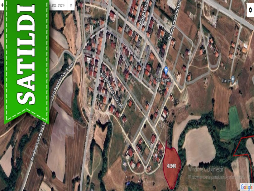 Tekirdağ Saray Büyükyoncalıda Satılık Arsa ,  1000 m2 Mahalleye Bitişik Yolu Var