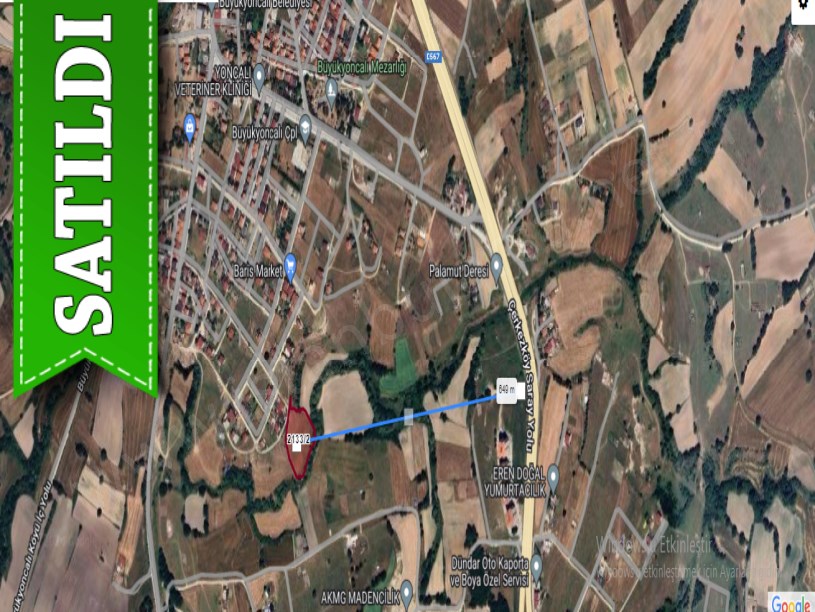 Tekirdağ Saray Büyükyoncalıda Satılık Arsa ,  1000 m2 Mahalleye Bitişik Yolu Var