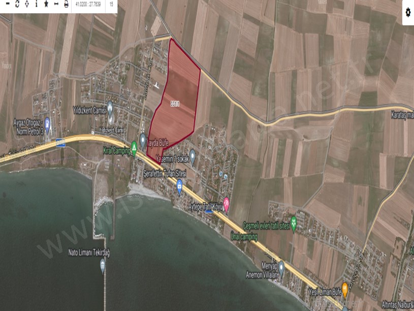 Tekirdağ Marmaraereğli Çeşmeli Mah Satılık Arsa , 505 M2 Denize Yakın Yolu Var Hisseli
