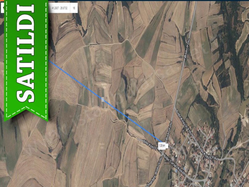 Edirne  Uzunköprü Bıldır Köyü Satılık Arsa , 1,230 m2 Hisseli Yolu Var