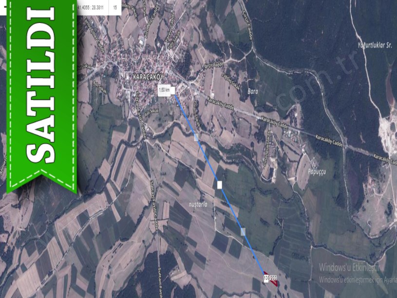 Çatalca Karacaköyde Satılık Arsa , 383 M2 Çaplı Yeri Belli