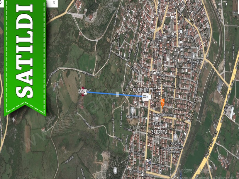 Çanakkale Biga Cumhuriyet Mah, Satılık Tarla , 799 m2 Müstakil Yolu Var