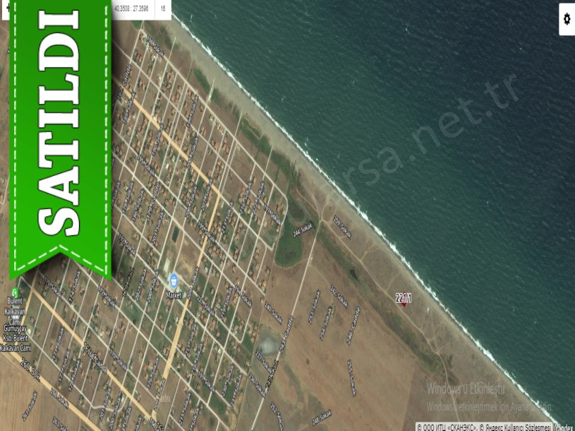 Çanakkale Biga Çeşmealtı Köyü Satılık Arsa , 447 m2 Denize Sıfır Müstakil