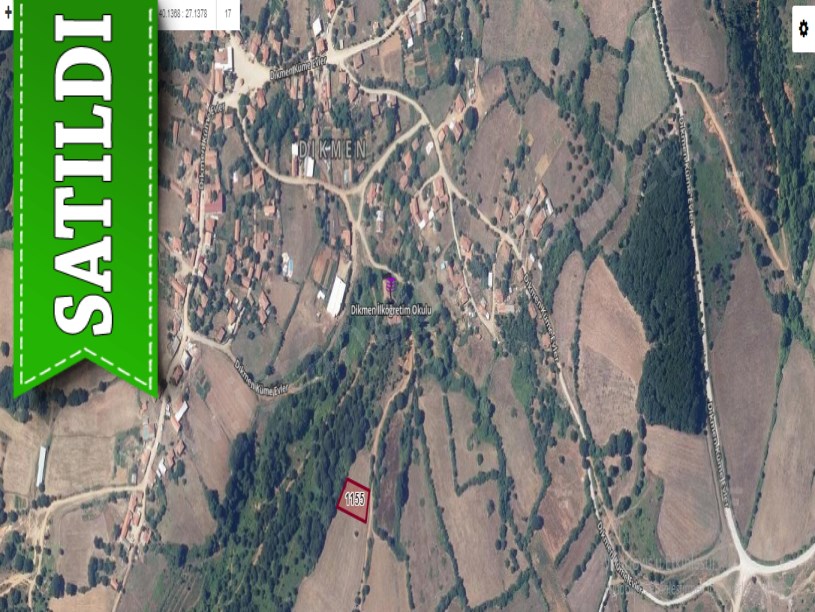 Çanakkale Biga Dikmen Köyü Satılık Arsa , 1000 M2 Köy İçi Yolu Var