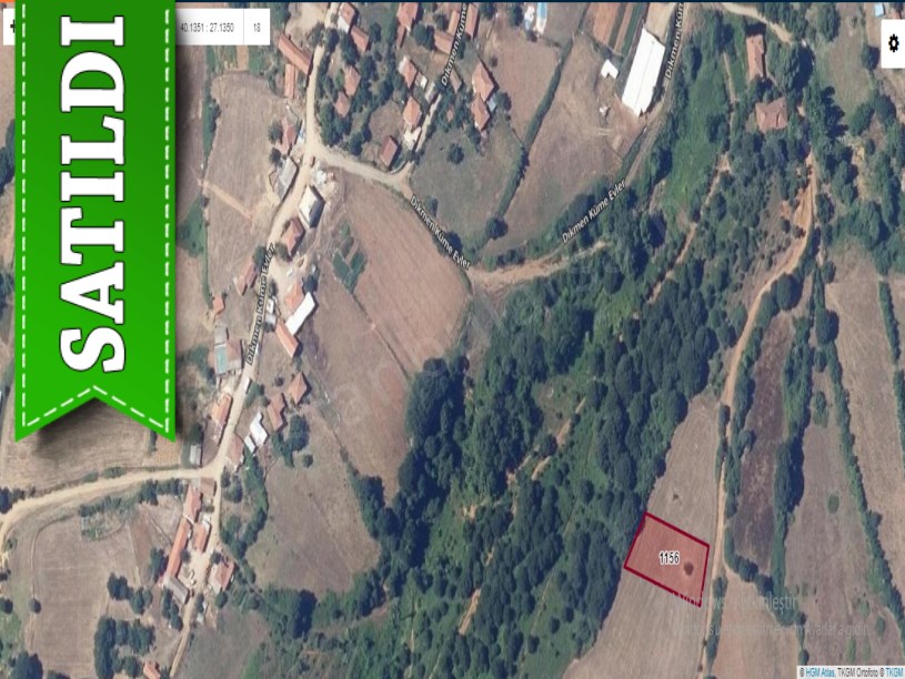  Çanakkale Biga Dikmen Köyü Satılık Arsa , 1,124 M2 Yolu Var Evlerin Yakını