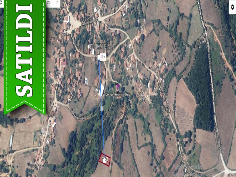  Çanakkale Biga Dikmen Köyü Satılık Arsa , 1,124 M2 Yolu Var Evlerin Yakını
