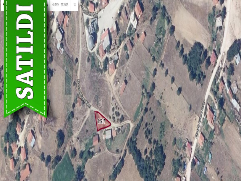 Çanakkale Biga Elmalı Köyü Satılık Arsa , 382 M2 Yola Cephe Köy İçi  Müstakil