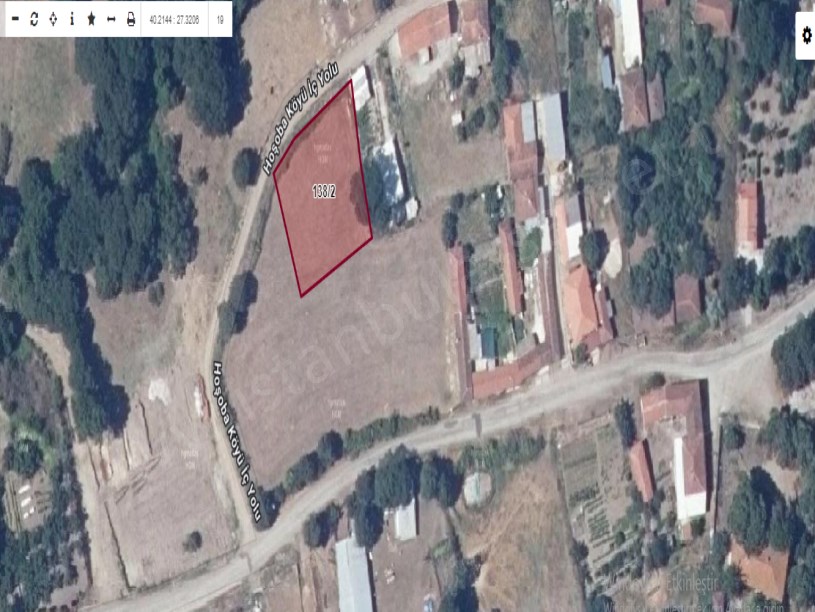 Çanakkale Biga Hoşoba Köyü Satılık Arsa , 902 m2 Köy İçi Yolu Var Müstakil