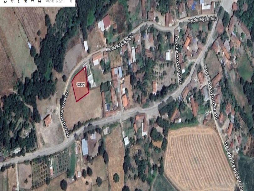 Çanakkale Biga Hoşoba Köyü Satılık Arsa , 902 m2 Köy İçi Yolu Var Müstakil