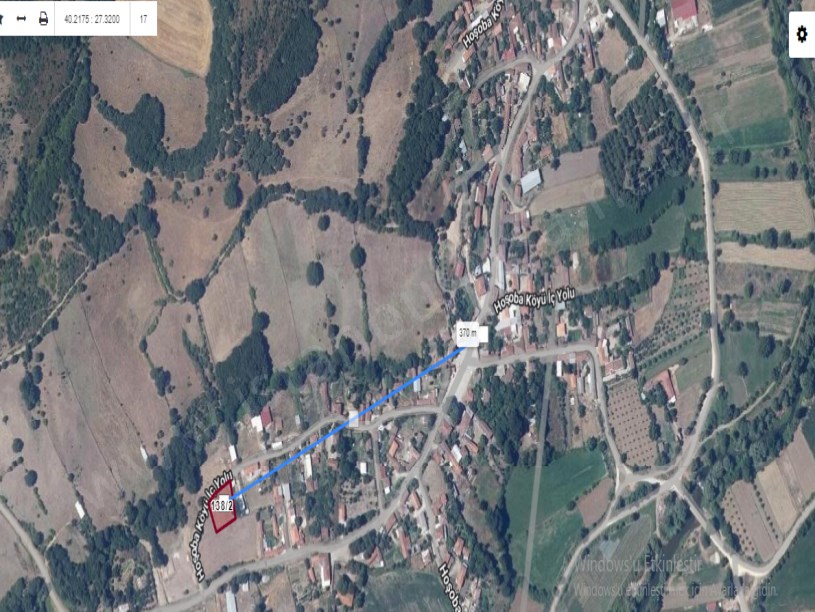 Çanakkale Biga Hoşoba Köyü Satılık Arsa , 902 m2 Köy İçi Yolu Var Müstakil