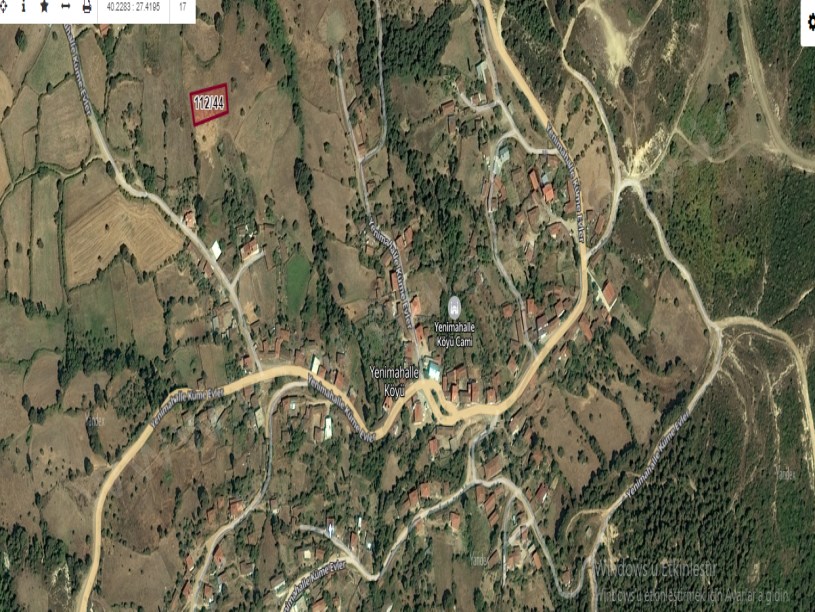 Çanakkale Biga Yenimahalle Köyü Satılık Arsa , 1,118 m2 Evlerin Yakını MüstakilEv