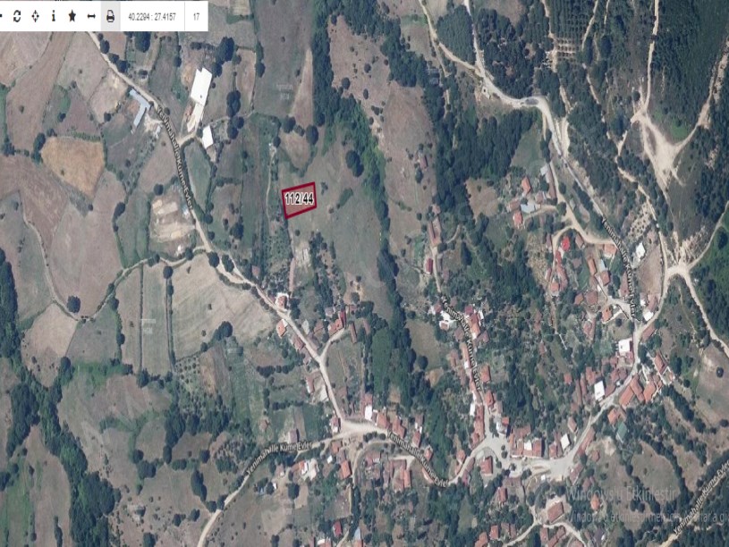 Çanakkale Biga Yenimahalle Köyü Satılık Arsa , 1,118 m2 Evlerin Yakını MüstakilEv
