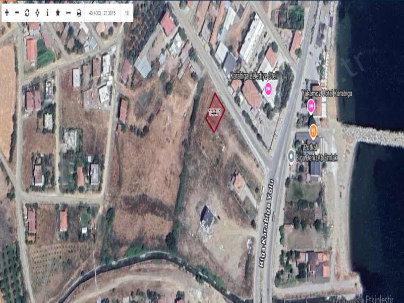 Çanakkale Biga Ulucami Mah , Satılık Arsa , 380 m2 Asfalta Cephe Şehir Merkezinde