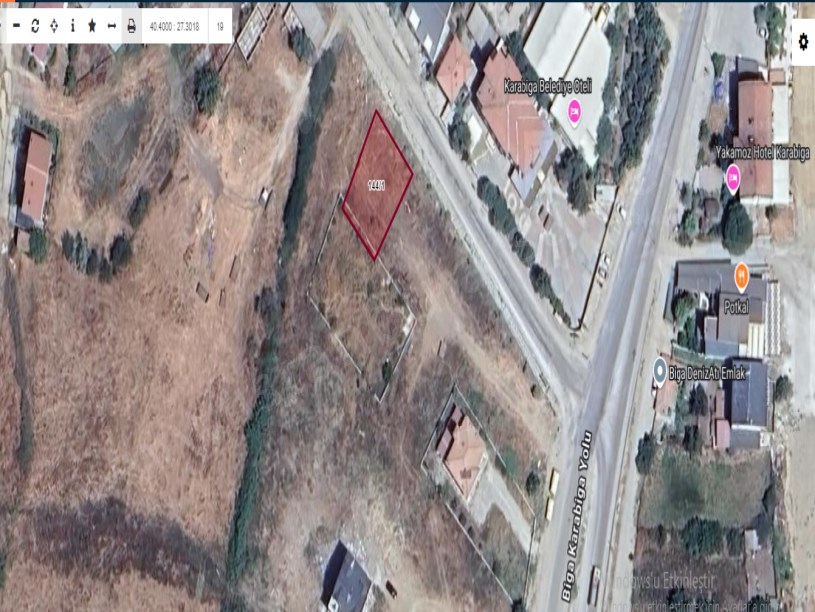 Çanakkale Biga Ulucami Mah , Satılık Arsa , 380 m2 Asfalta Cephe Şehir Merkezinde