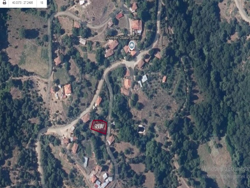 Çanakkale Yenice Torhasan Köyü Satılık Arsa , 365 m2 Köy İçi Yolu Var 