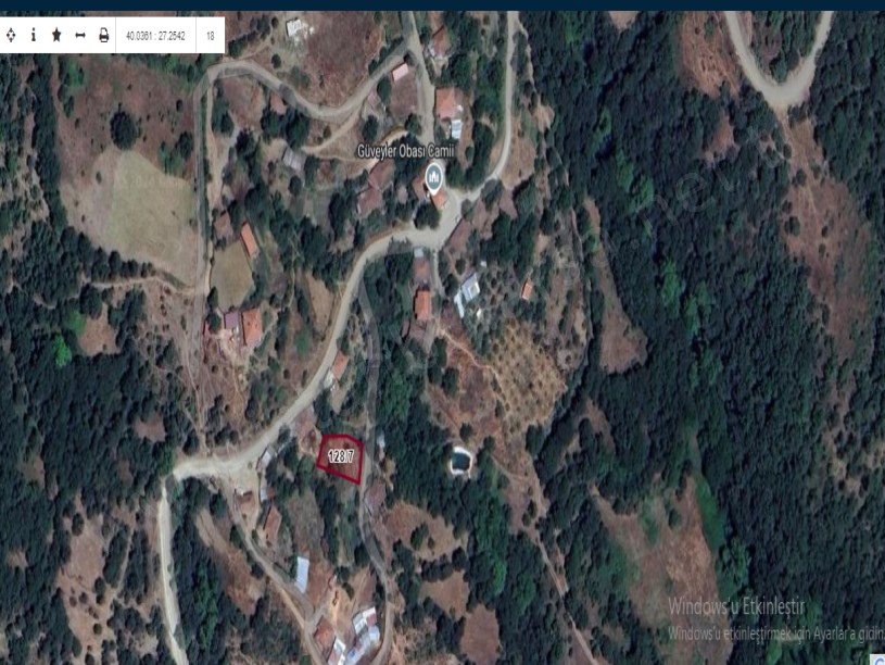 Çanakkale Yenice Torhasan Köyü Satılık Arsa , 365 m2 Köy İçi Yolu Var 