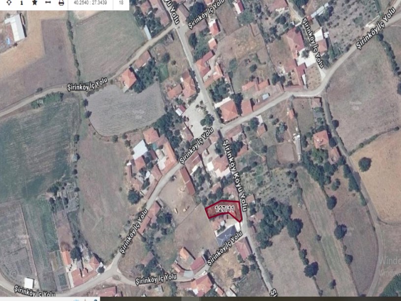 Çanakkale Biga Şirinköy Köyü Satılık Arsa , 422 m2 Köy İçi Yolu Var 