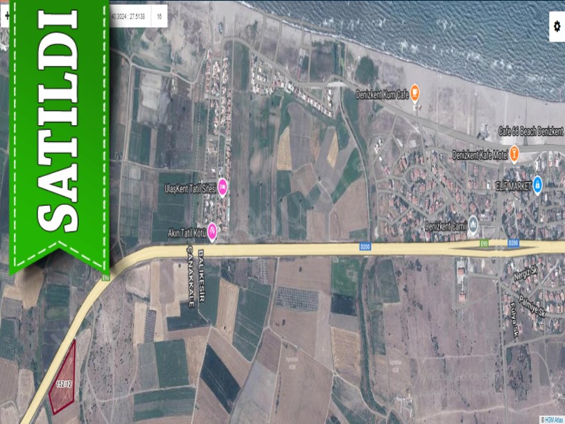 Çanakkale Biga Kepekli Köyü Satılık Arsa , 250 m2 Otobana Cephe Hisseli