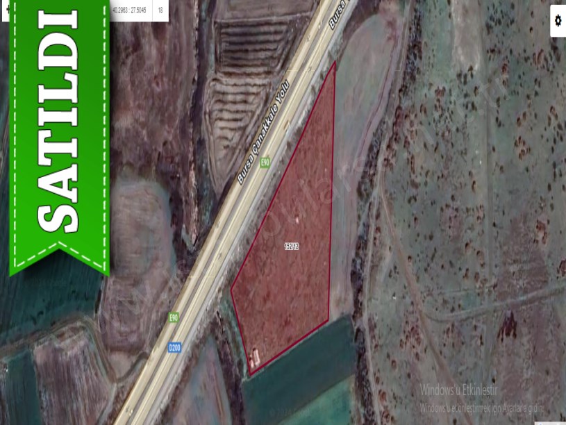 Çanakkale Biga Kepekli Köyü Satılık Arsa , 250 m2 Otobana Cephe Hisseli
