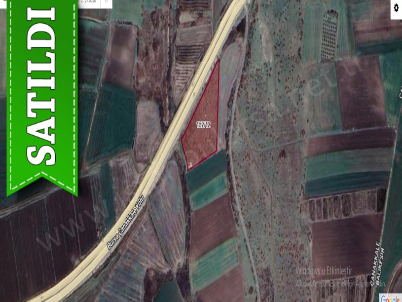 Çanakkale Biga Kepekli Köyü Satılık Arsa , 250 m2 Otobana Cephe Hisseli