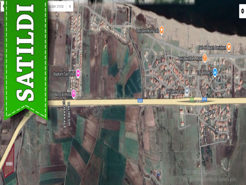 Çanakkale Biga Kepekli Köyü Satılık Arsa , 250 m2 Otobana Cephe Hisseli