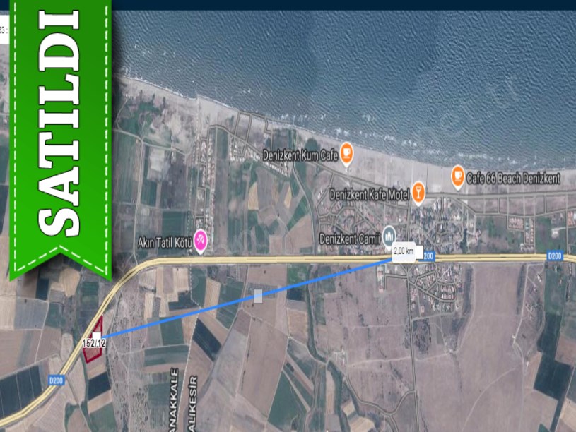 Çanakkale Biga Kepekli Köyü Satılık Arsa , 250 m2 Otobana Cephe Hisseli
