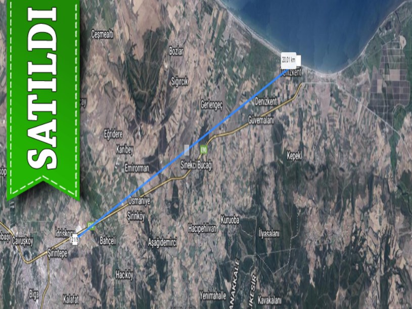 Çanakkale Biga İdriskoru Köyü Satılık Arsa , 231 m2 Merkezde Yolu Var