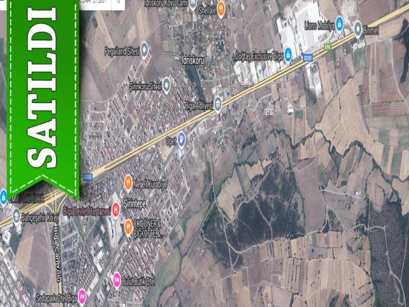 Çanakkale Biga İdriskoru Köyü Satılık Arsa , 231 m2 Merkezde Yolu Var