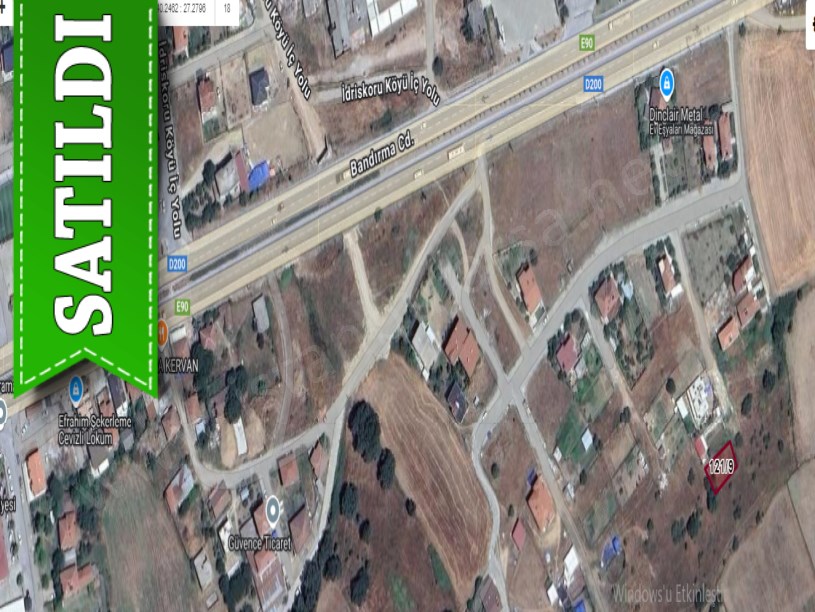 Çanakkale Biga İdriskoru Köyü Satılık Arsa , 231 m2 Merkezde Yolu Var