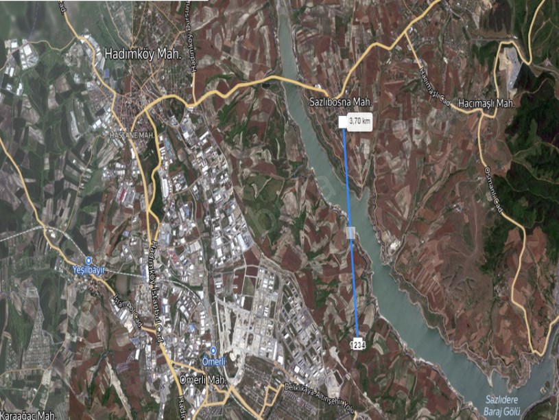 Arnavutköy Sazlıbosna Satılık Arsa , 447 m2 Hisseli Yolu Var