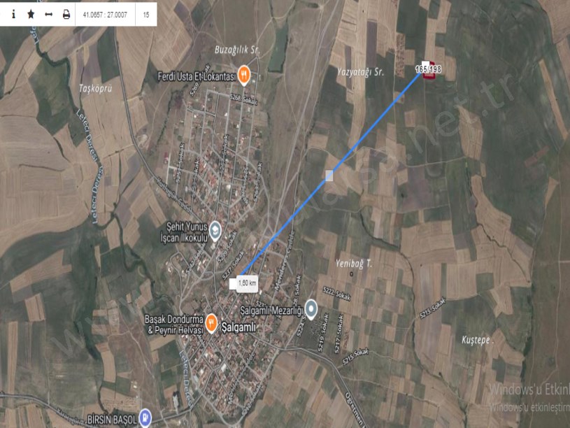 Tekirdağ Hayrabolu Şalgamlı,da Satılık Tarla , 4,738 M2 Müstakil Köy İçi Yolu Var