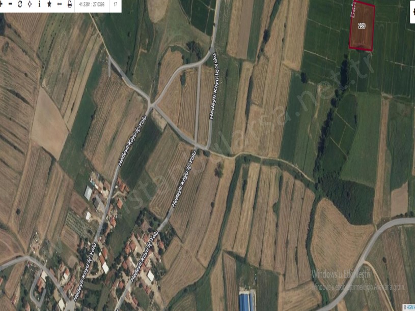 Tekirdağ Hayrabolu Hedeylide Satılık Tarla , 4,500 m2 Tek Tapu Köy İçi
