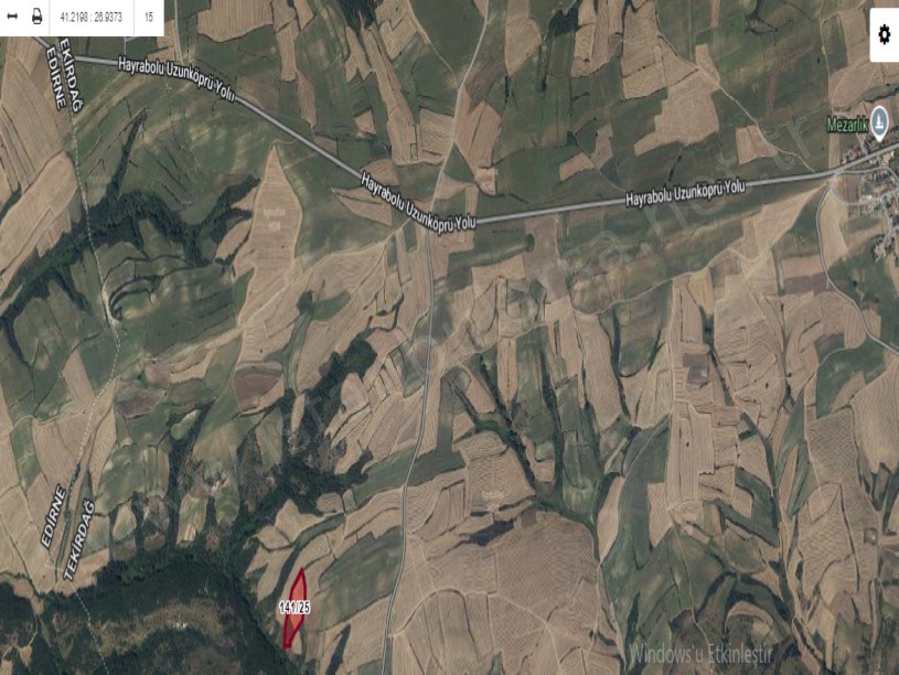 Tekirdağ Hayrabolu Kabahöyük Mah, Satılık Tarla , 10,721 m2 Tek Tapu 