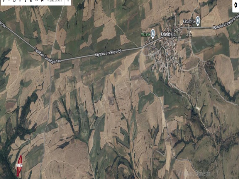 Tekirdağ Hayrabolu Kabahöyük Mah, Satılık Tarla , 10,721 m2 Tek Tapu 