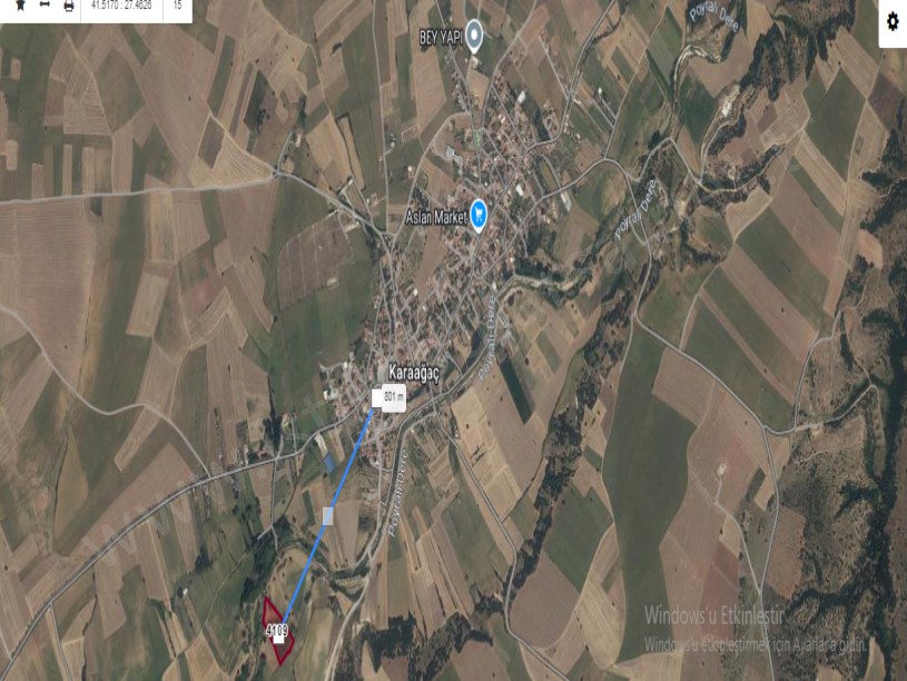 Kırklareli Lüleburgaz Karaağaç Köyü Satılık Tarla , 12 Dönüm Müstakil Köye Yakın