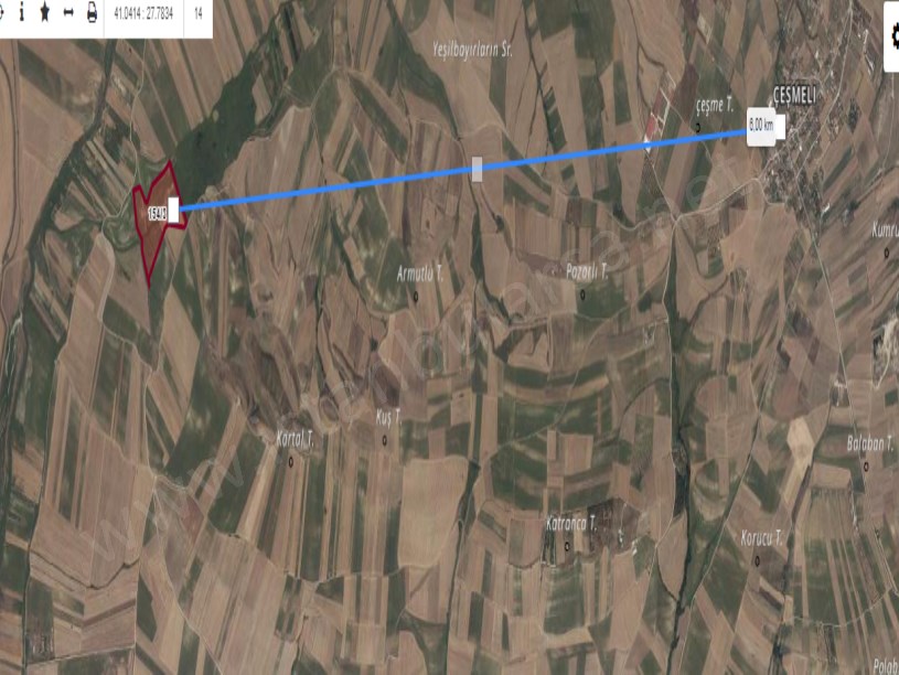 Tekirdağ Marmaraereğli Çeşmeli Mah Satılık Arsa , 254 M2 Hisseli Yolu Var 