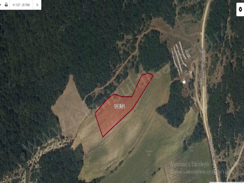 Edirne Uzunköprü Harmanlı Köyünde Satılık Tarla , 3,300 m2 Tek Tapu  Yola Yakın 