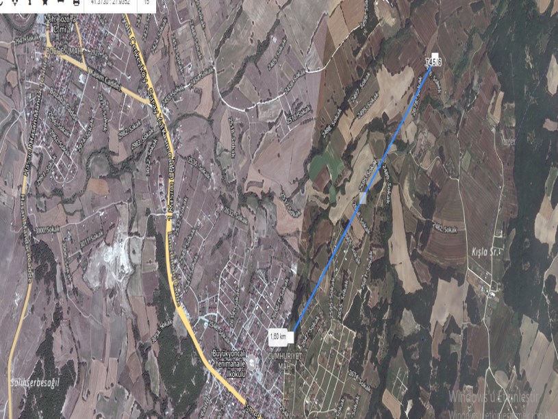 Tekirdağ Saray Büyükyoncalı Mah Satılık Arsa , 308 M2 Müstakil Yolu Var