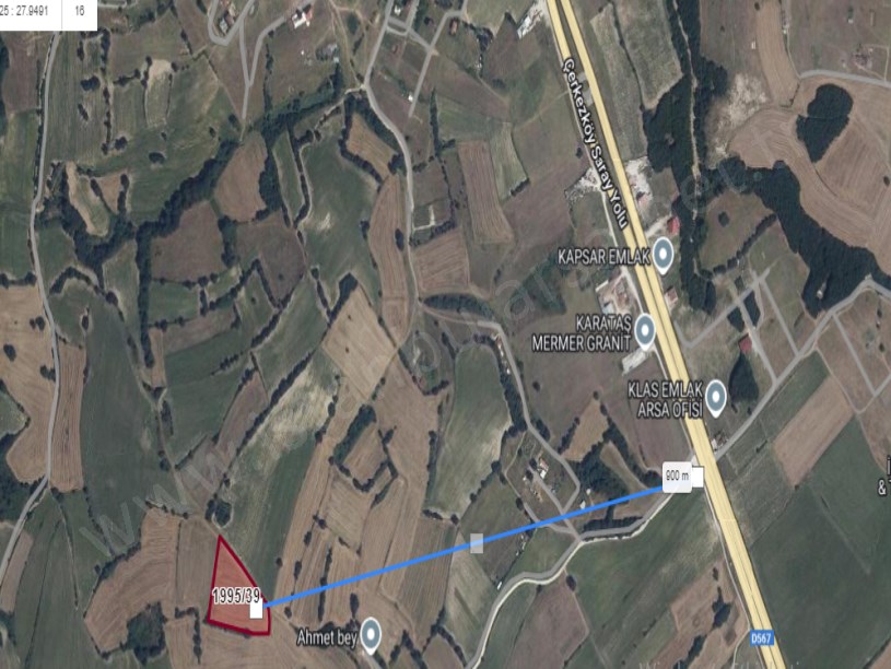 Tekirdağ Saray Atatürk Mah , Satılık Arsa , 944 m2 Hisseli Yolu Var 
