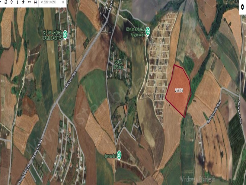 Çatalca Kabakça Mah, Satılık Arsa , 301 m2 Yolu Var Evlerin Yakını Hisseli