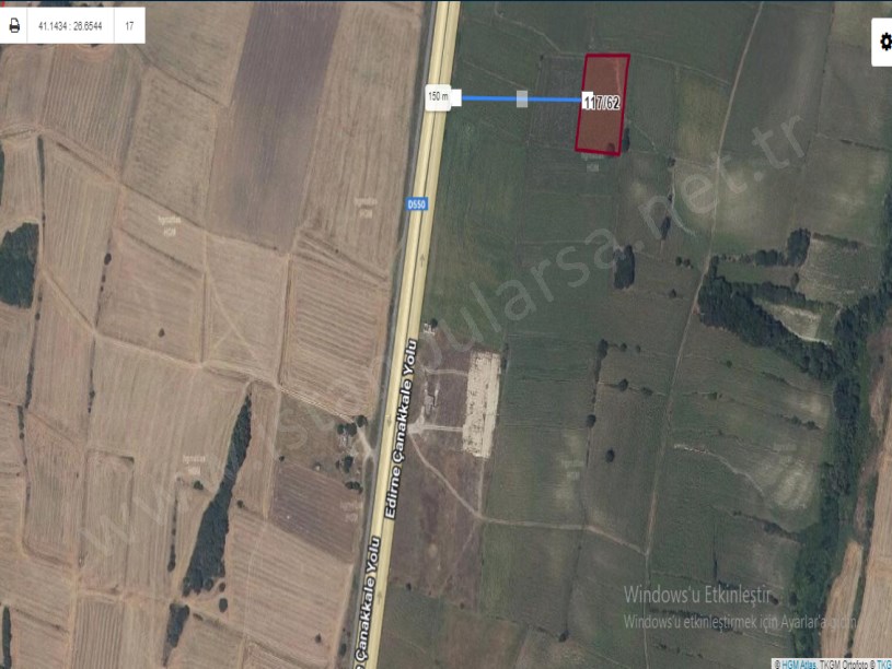Edirne Uzunköprü Hamidiye Köyünde Satılık Arsa , 170 M2 Hisseli 