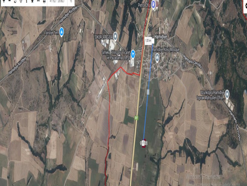 Edirne Uzunköprü Hamidiye Köyünde Satılık Arsa , 170 M2 Hisseli 
