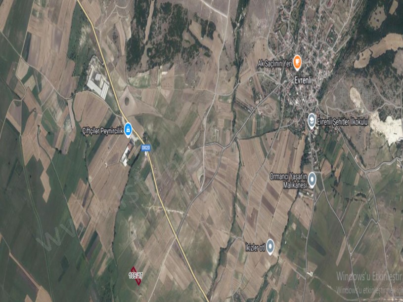 Kırklareli Vize Evrenlide Satılık Arsa , 300 m2 Hisseli