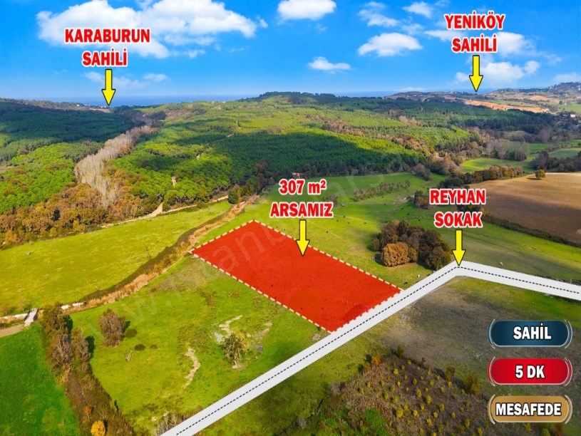 Arnavutköy Yeniköyde Satılık Arsa , 307 M2 Yolu Var Hisseli