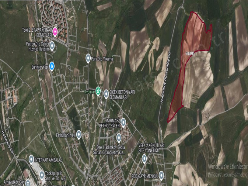 Arnavutköy Dursunköyde Satılık Arsa , 349 M2 Yolu Var Hisseli