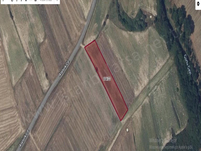 Tekirdağ Ergene Velimeşede Satılık Tarla , 4,268 m2 Cadde Cephe Müstakil Sanayi Bölgesine Yakın