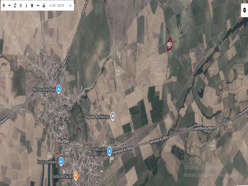 Edirne Uzunköprü Kurtbeyde Satılık Arsa , 345 M2 Yolu Var Hisseli 