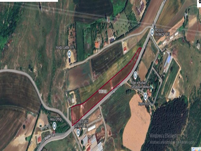 Çatalca İnceğizde Satılık Arsa , 1,100 M2 Cadde Cephe Evlerin Yakını Hisseli